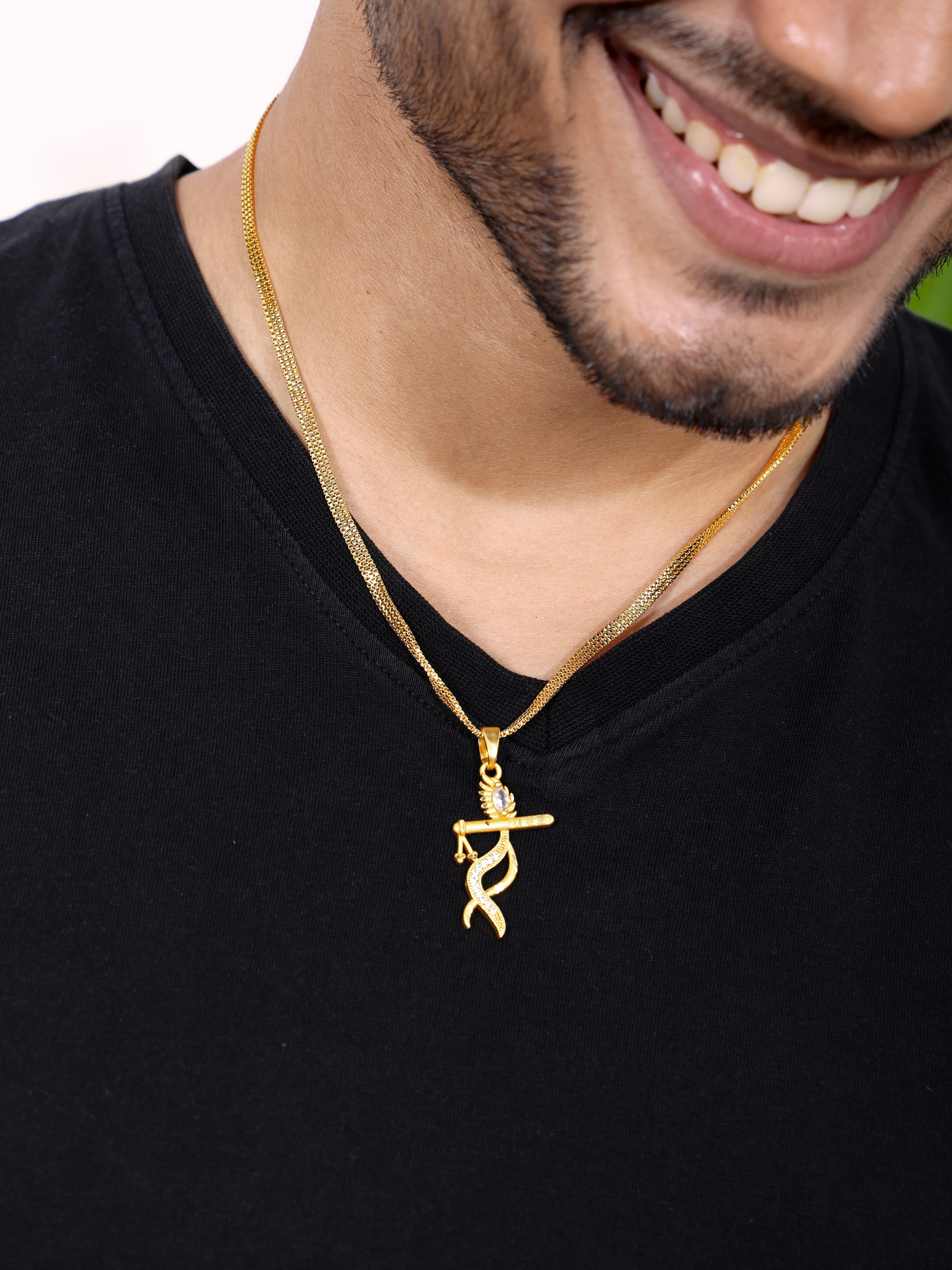Krishna Golden Pendant With Chain