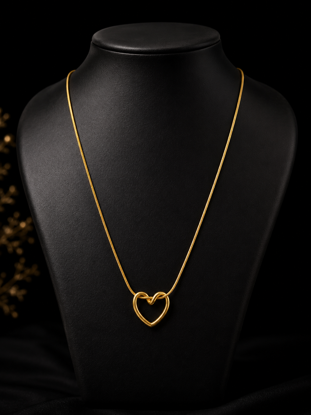 Golden Heart Pendant Necklace