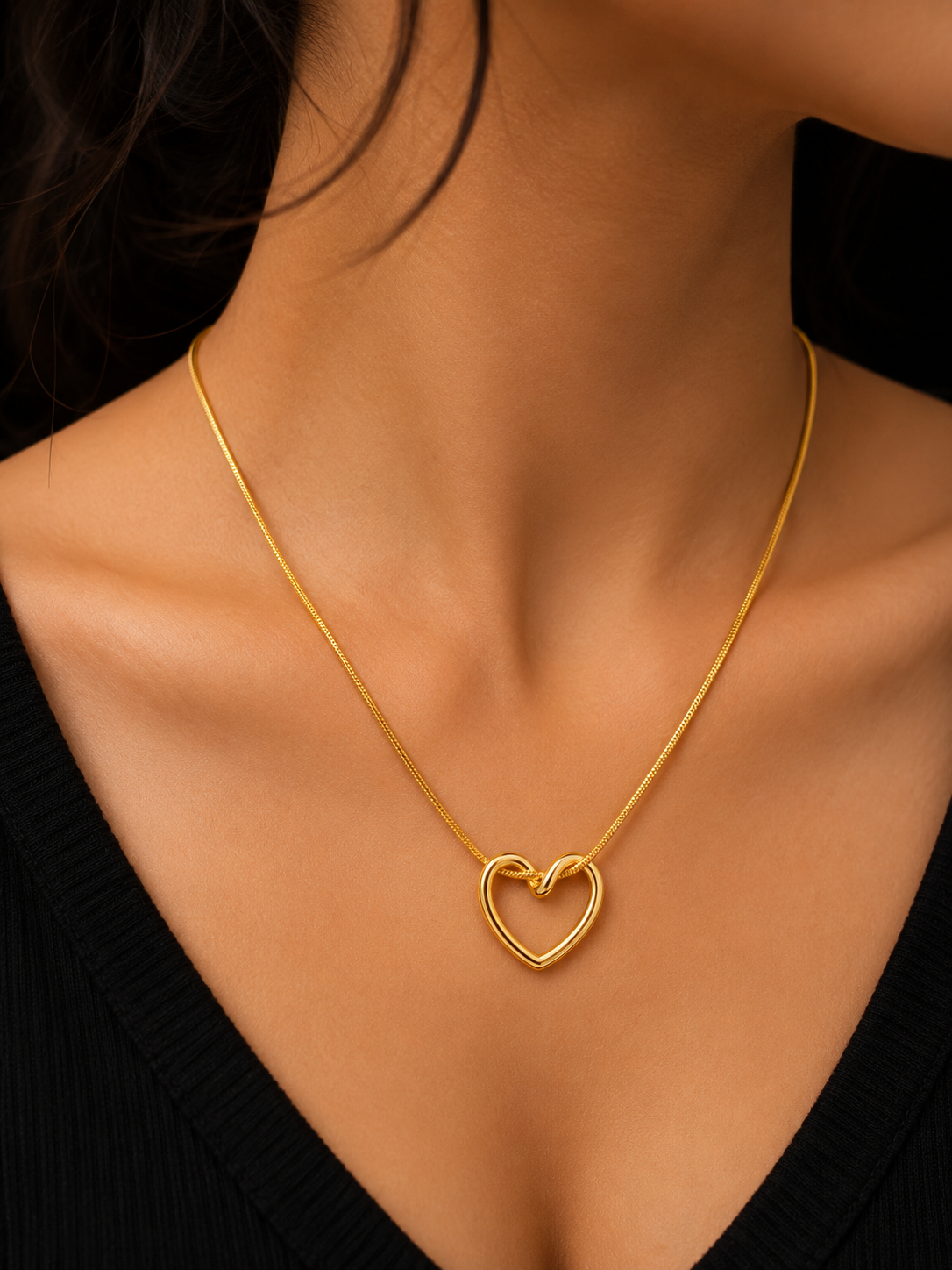 Golden Heart Pendant Necklace