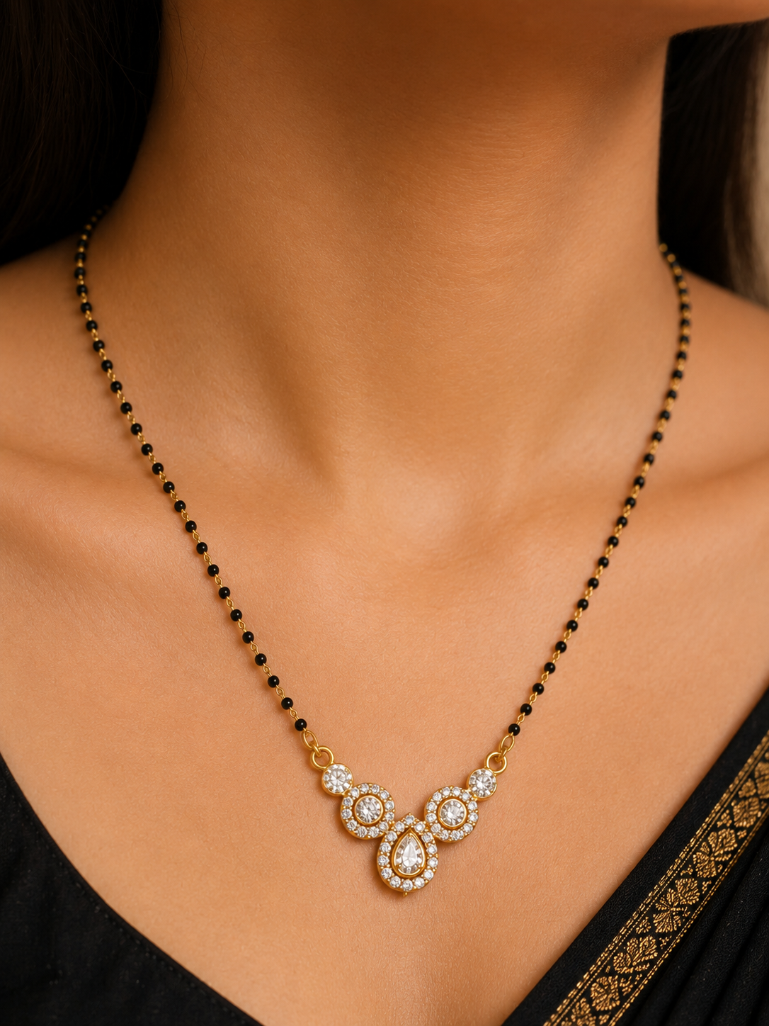 Elegant Crystal Drop Mangalsutra