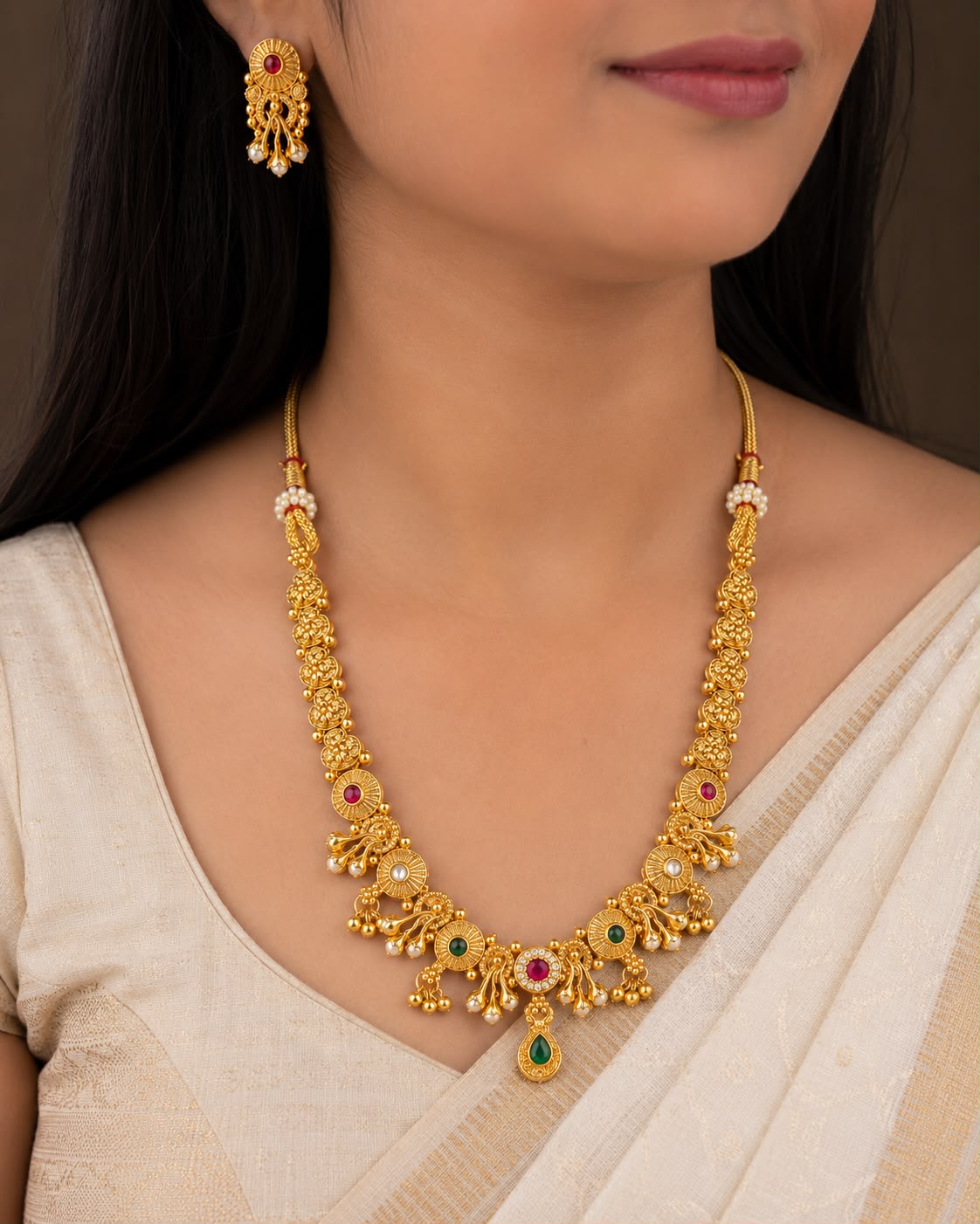 Royal Antique Temple Necklace Set