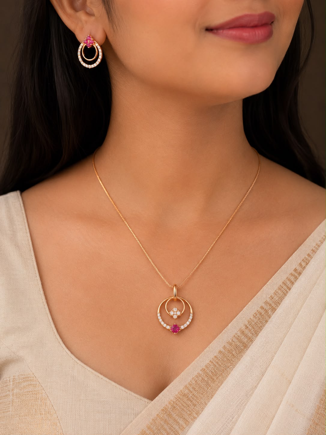 Rose Glow Pendant Set