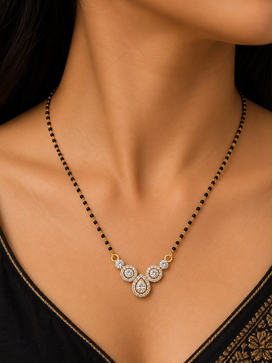 Elegant Crystal Drop Mangalsutra